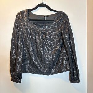 Jessica Simpson Top Black sequin lace fabrics  see through